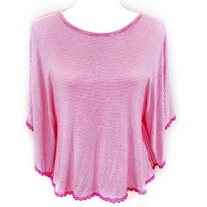 ⏰Abercrombie Kids XL/16 pink & white shirt w poms